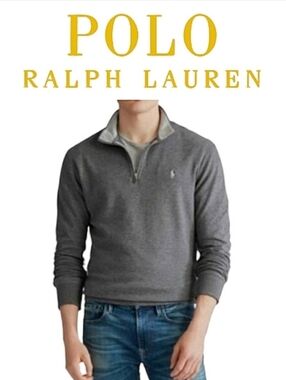 Polo Ralph Lauren ¼ Zip Soft Cotton Blend Pullover Top in Heathered Gray XL-XXL